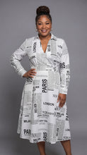 Load image into Gallery viewer, White Newspaper Column Dress — view 4
