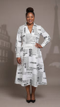 Load image into Gallery viewer, White Newspaper Column Dress — view 5

